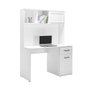 Hanah Home CMU-1013-DD-2 Escritorio de Estudio Blanco, Tablero Partículas Melaminado, 120x167x60 cm